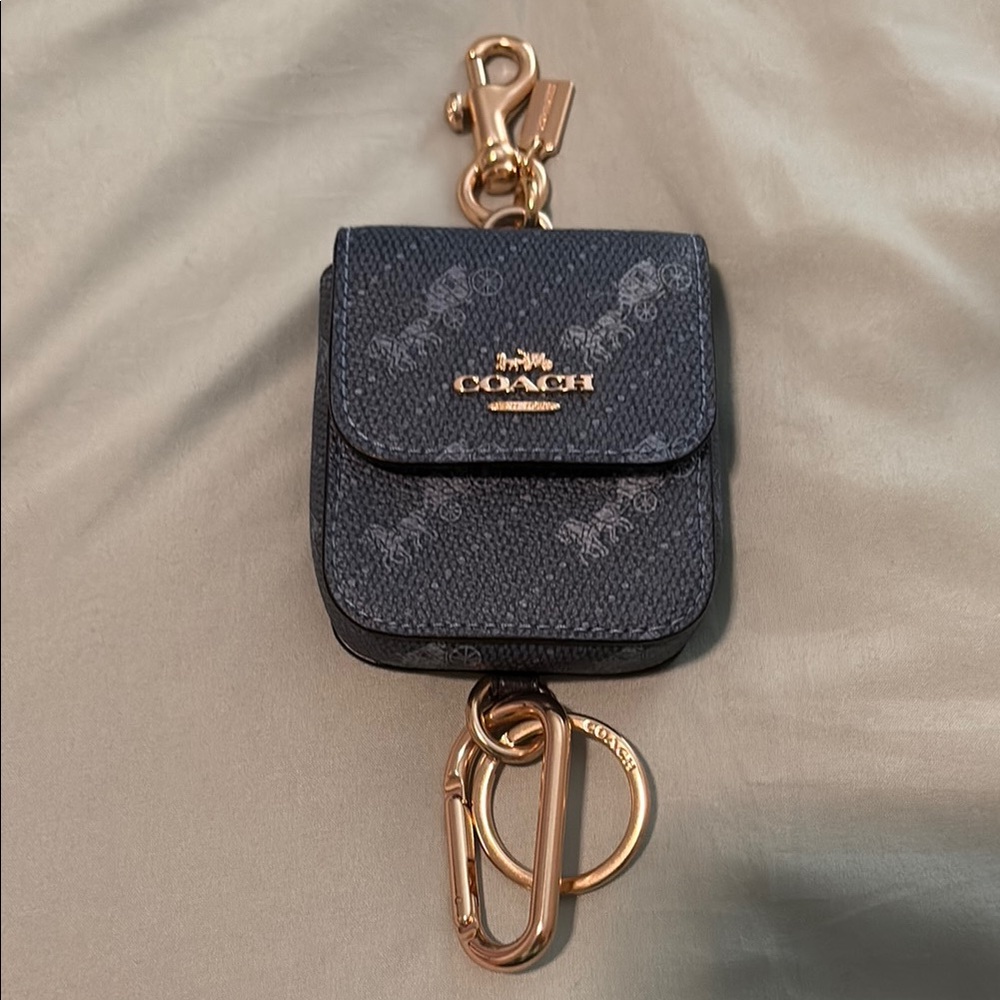 Coach Multi Attachments Case Bag Charm With Horse And Carriage Dot Print